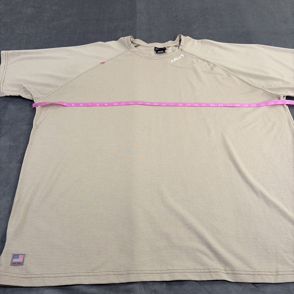 2) Ariat FR Flame Resistant Short Sleeve Baselayer T-Shirt Size 3X Grey & Tan - Picture 8 of 16